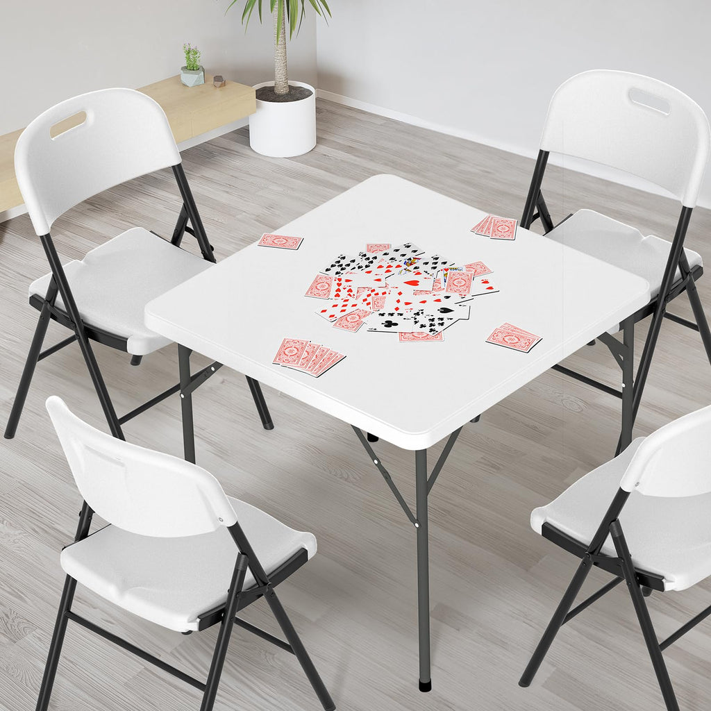 White 34 inch Folding Card Table O830035