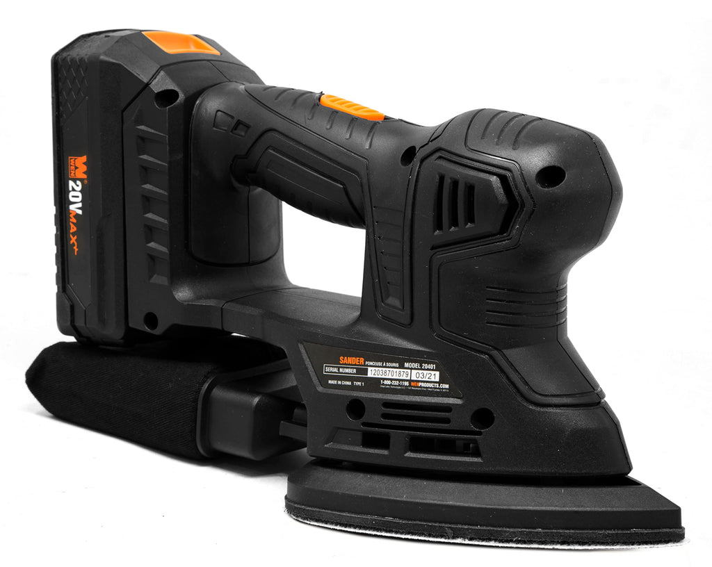 Cordless Palm Sander with 20V Max 2.0 Ah Lithium-Ion Battery and Charger I758