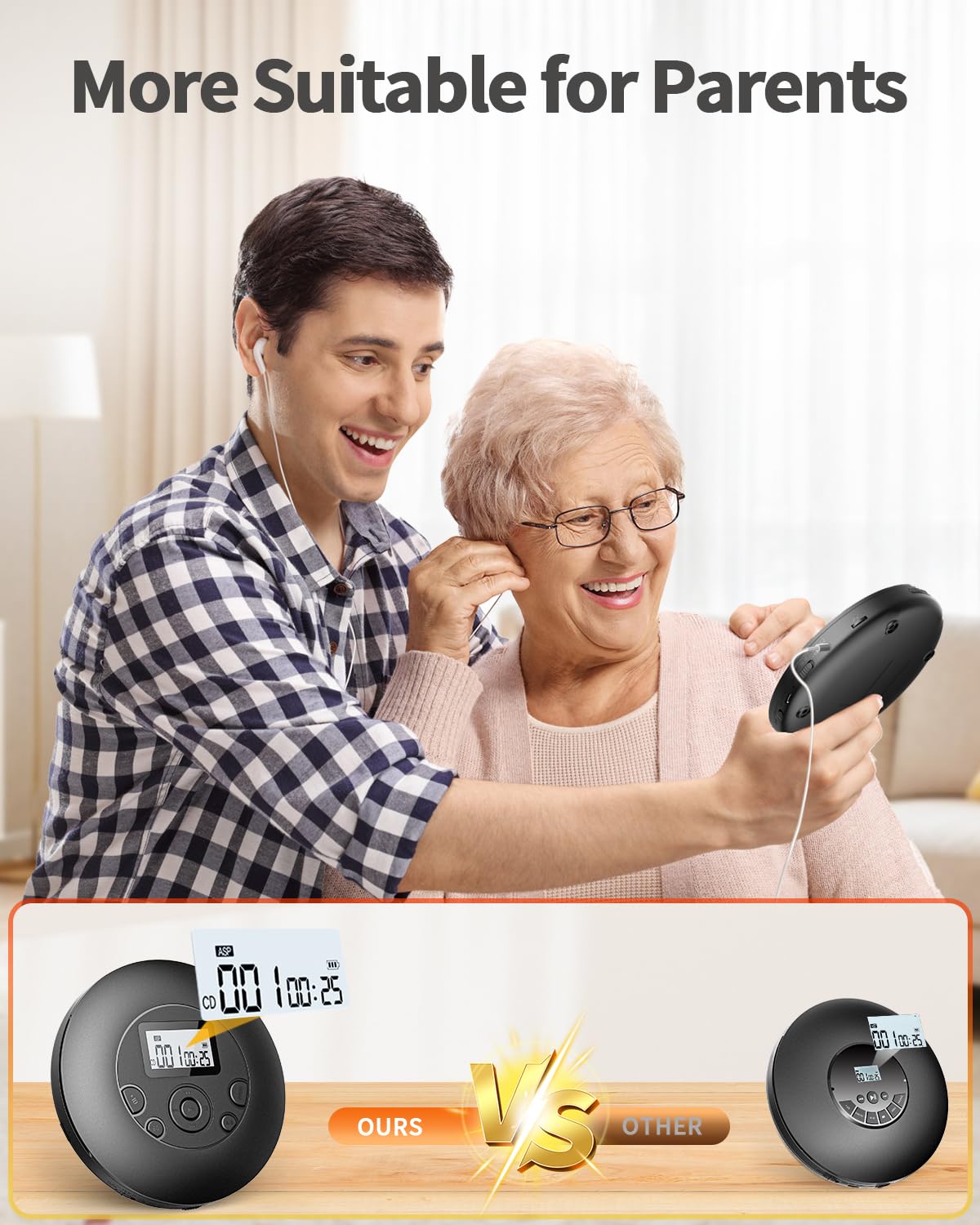 Portable CD Player Rechargeable with Headphones H5129