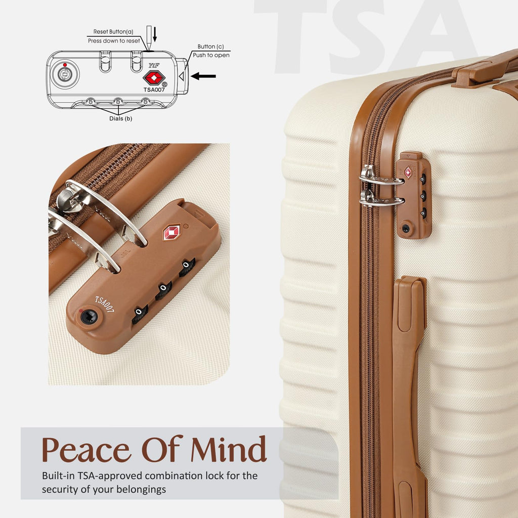 White 3 Piece Hardside Luggage Set L52625