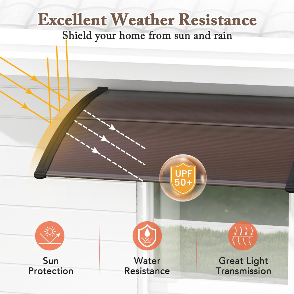 46" x 38" Polycarbonate Door Awning Canopy O916