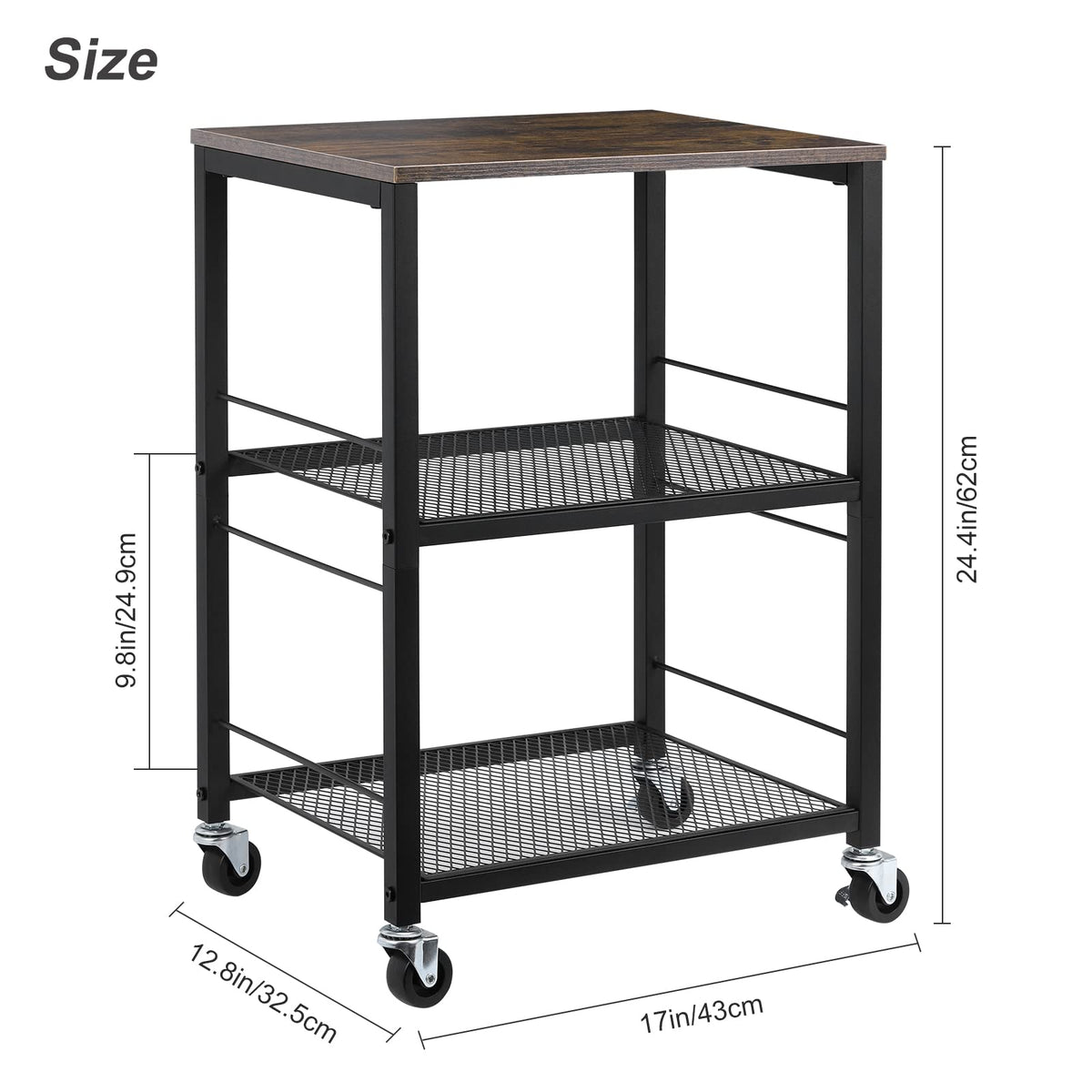 3 Tier End Table with Wheel V1115