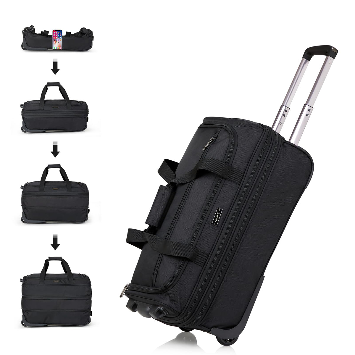 Expandable Carry On Luggage with Wheels Foldable Duffle Bag C39989