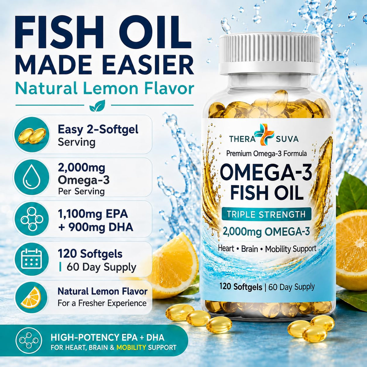 Wild Alaskan Fish Oil 2000mg Omega-3 120 Veggie Softgels D488524