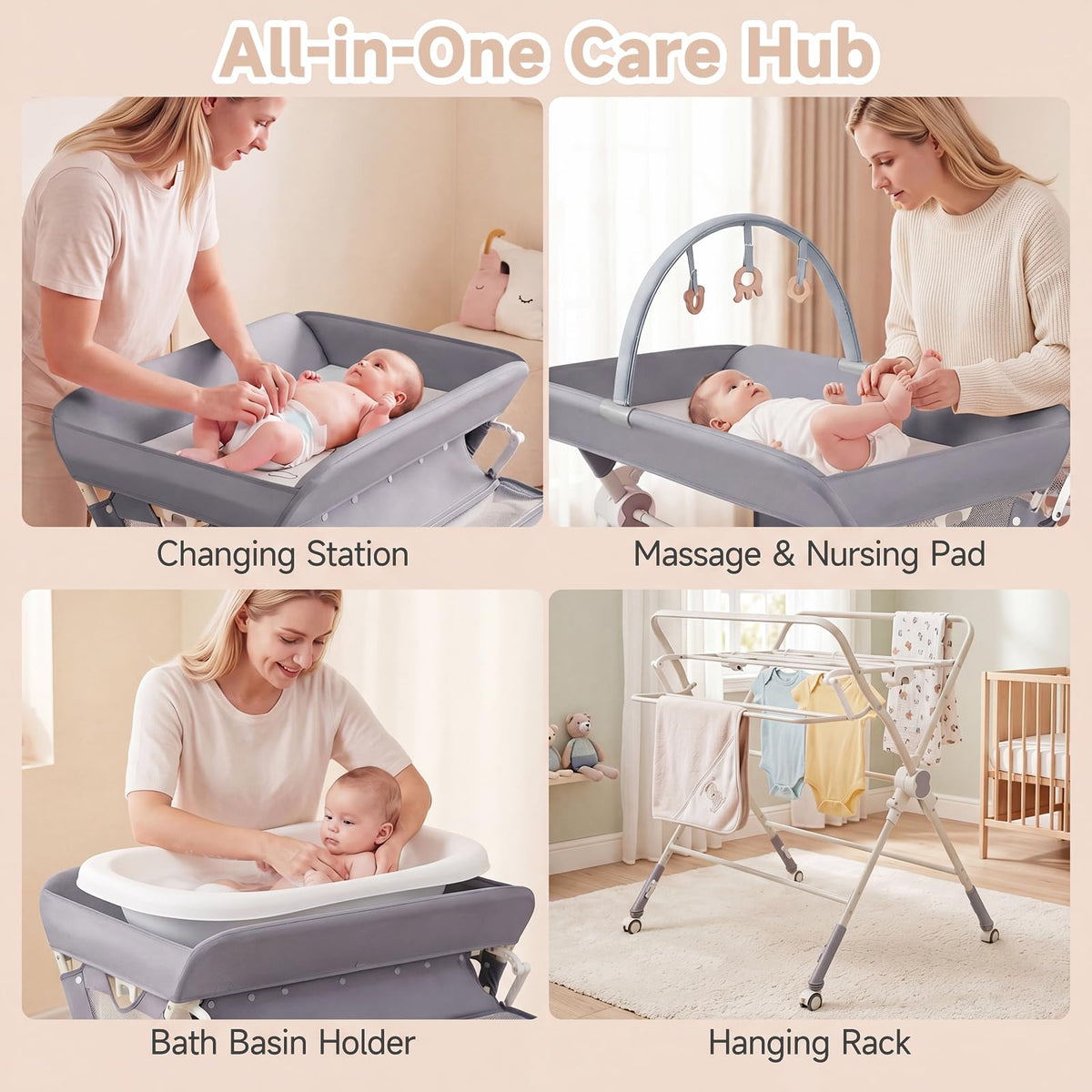 Portable Baby Changing Table with Wheels Y42722