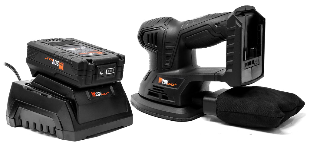 Cordless Palm Sander with 20V Max 2.0 Ah Lithium-Ion Battery and Charger I758