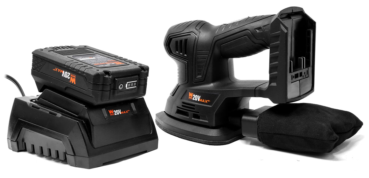 Cordless Palm Sander with 20V Max 2.0 Ah Lithium-Ion Battery and Charger I758