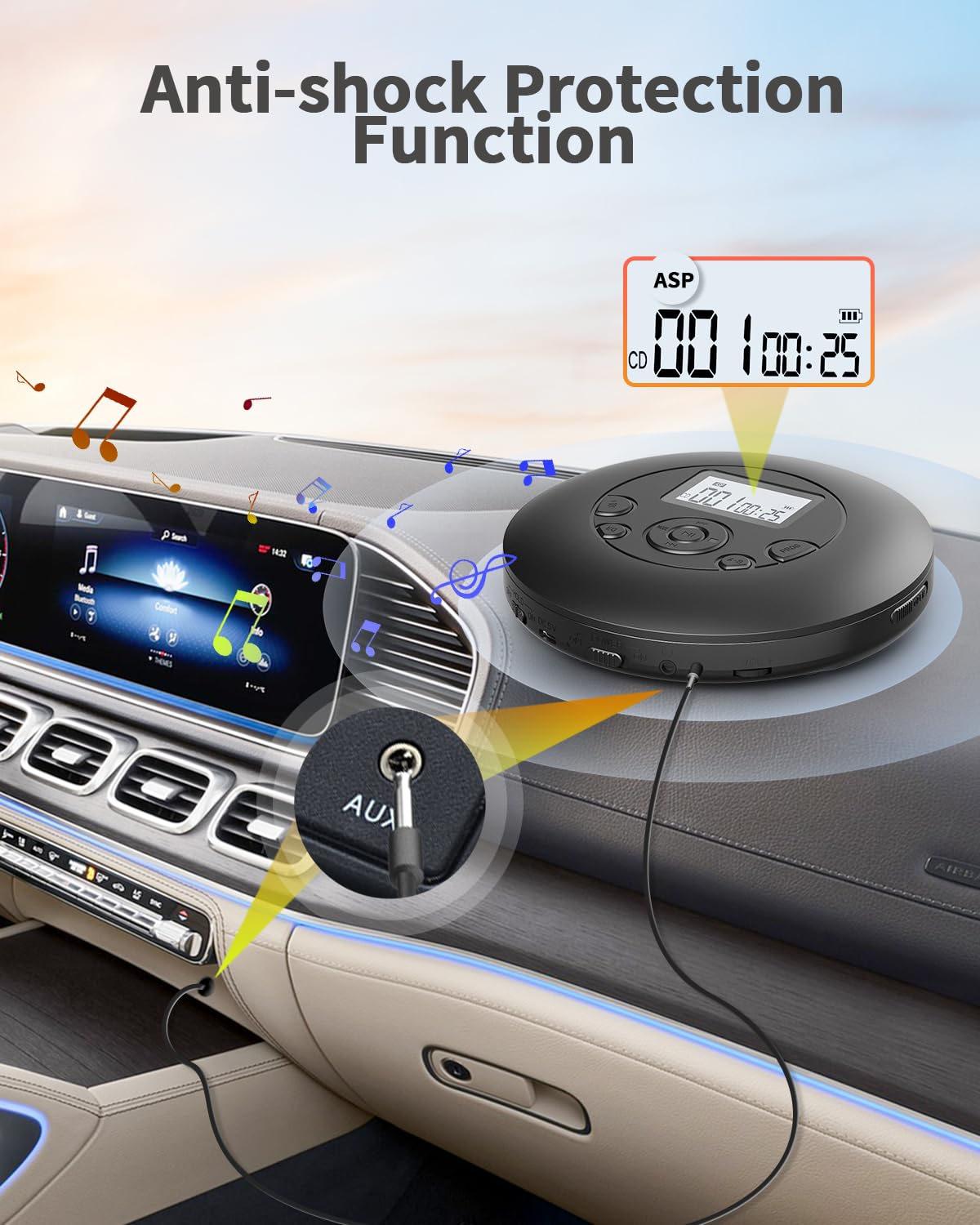 Portable CD Player Rechargeable with Headphones H5129