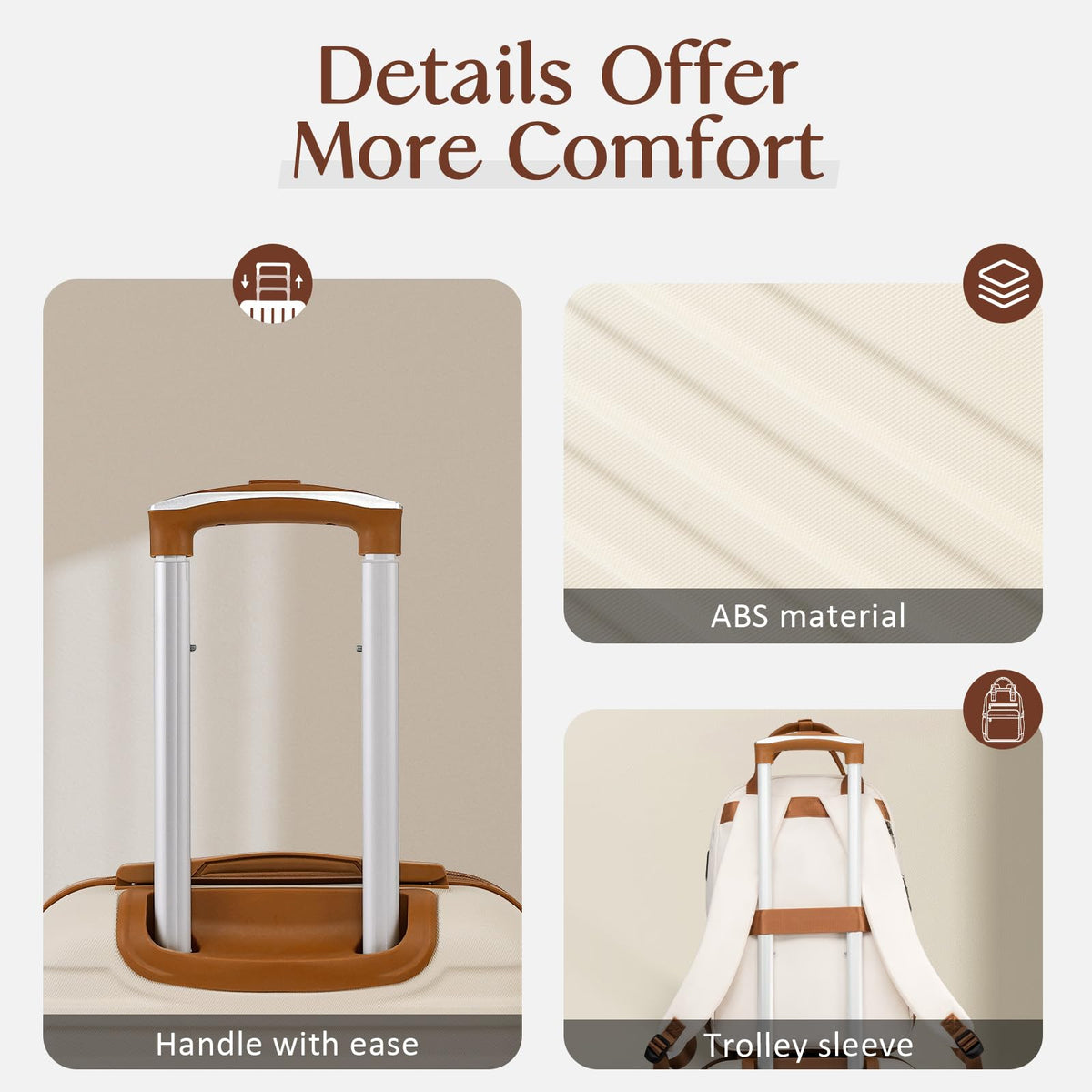 White 3 Piece Hardside Luggage Set L52625