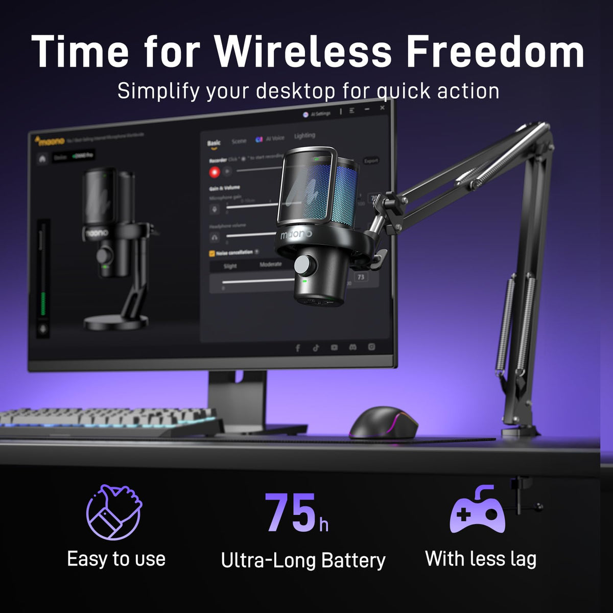 Wireless Condenser Microphone with Boom Arm Stand N578113