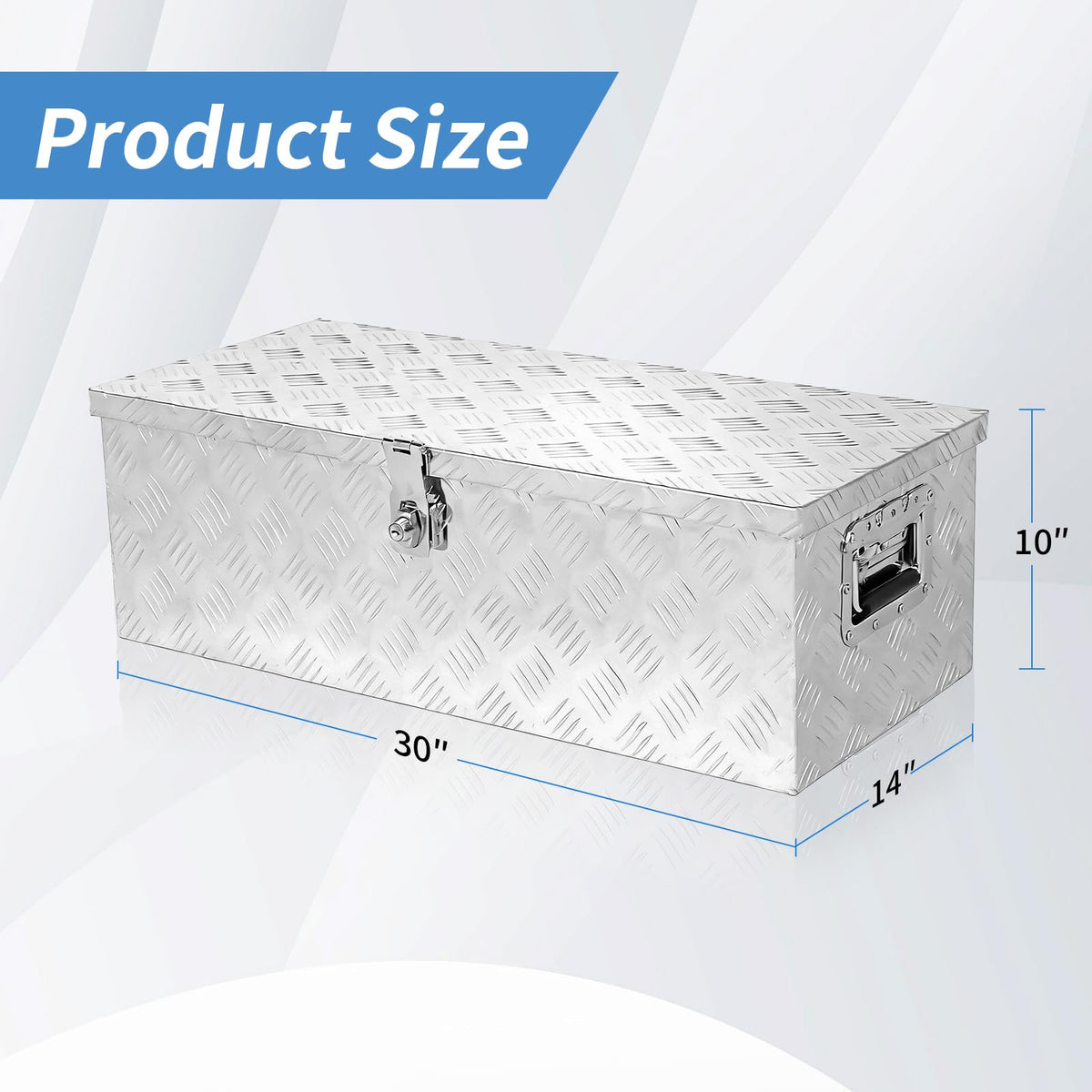 30 x 14 x 10 inch Aluminum Truck Tool Box W8800