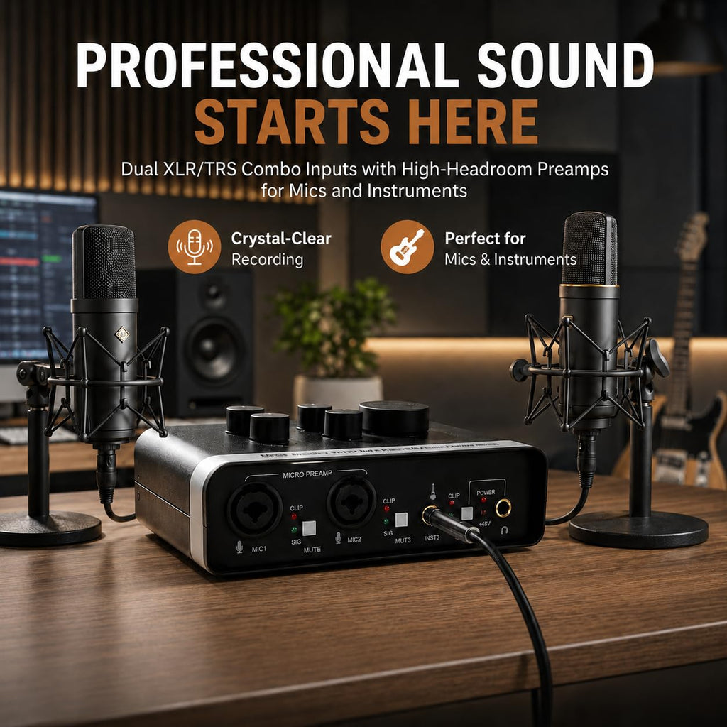 USB C Audio Interface with 48V Phantom Power T8583