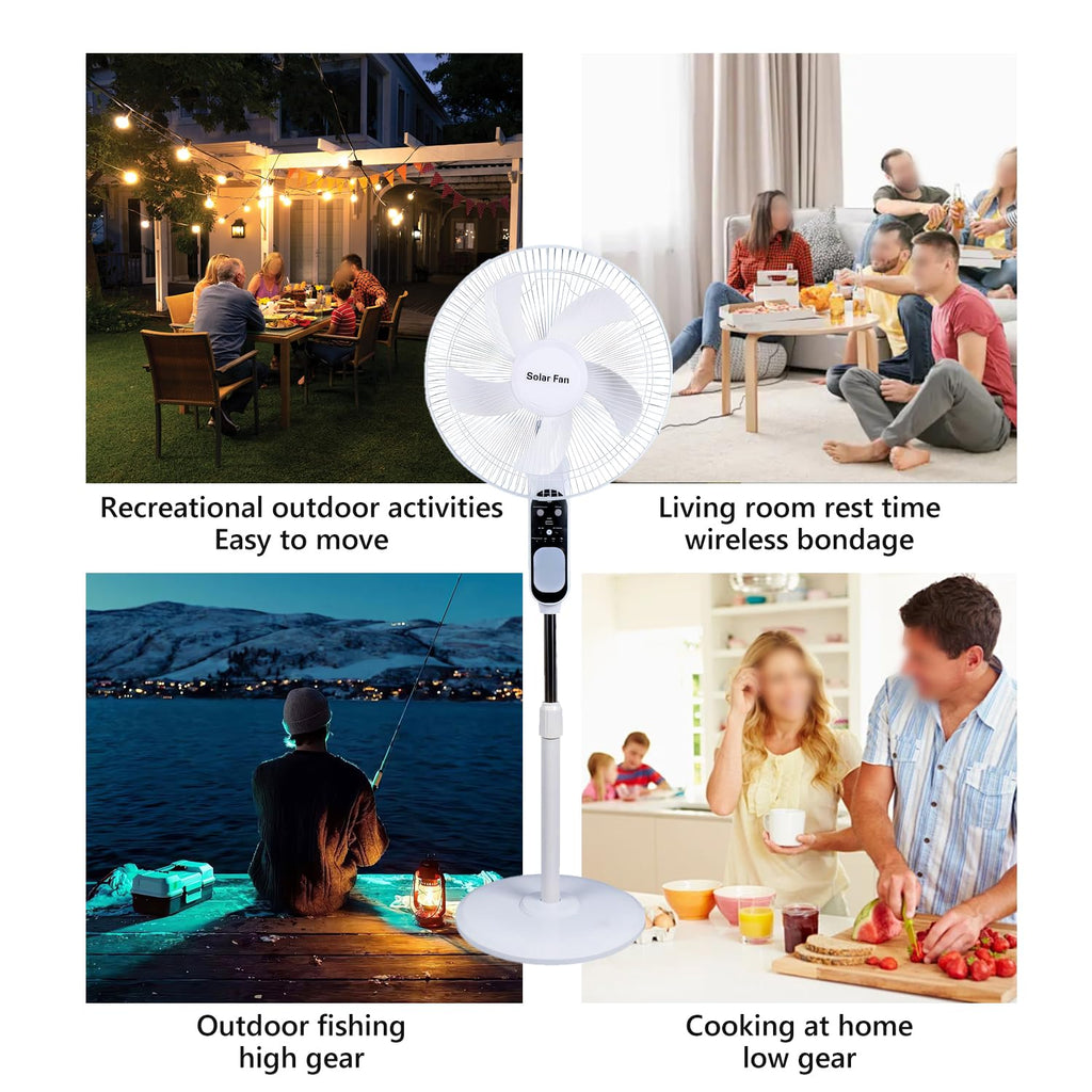 16in Solar Vertical Fan with Remote Control V30690