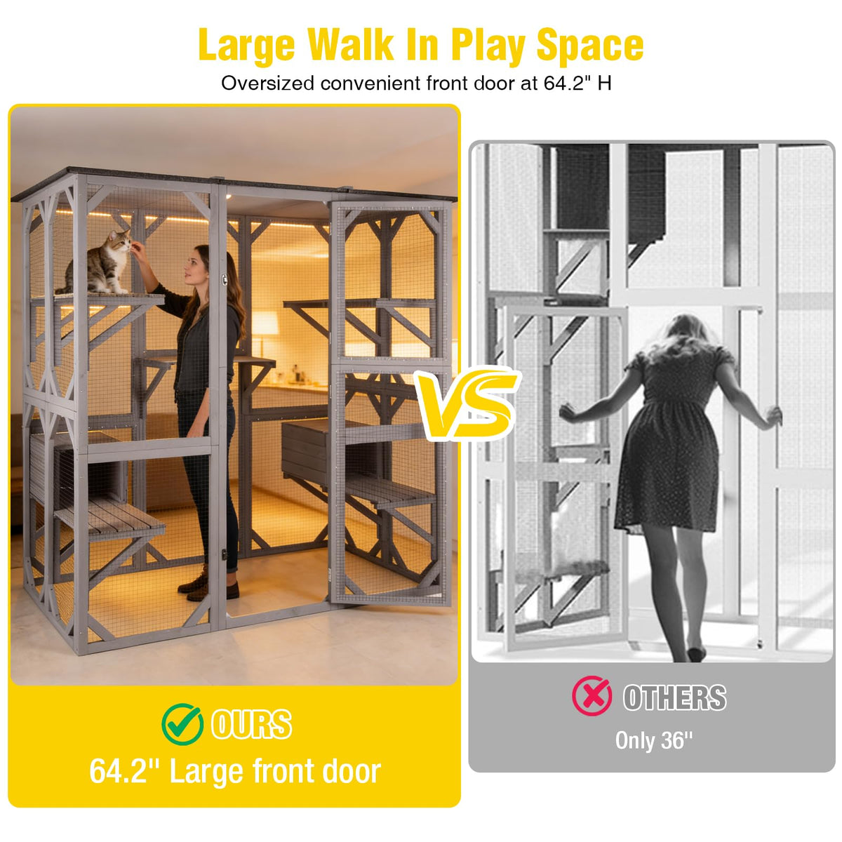 Extra Large 5-Level Outdoor Cat Enclosure with Cover I9691