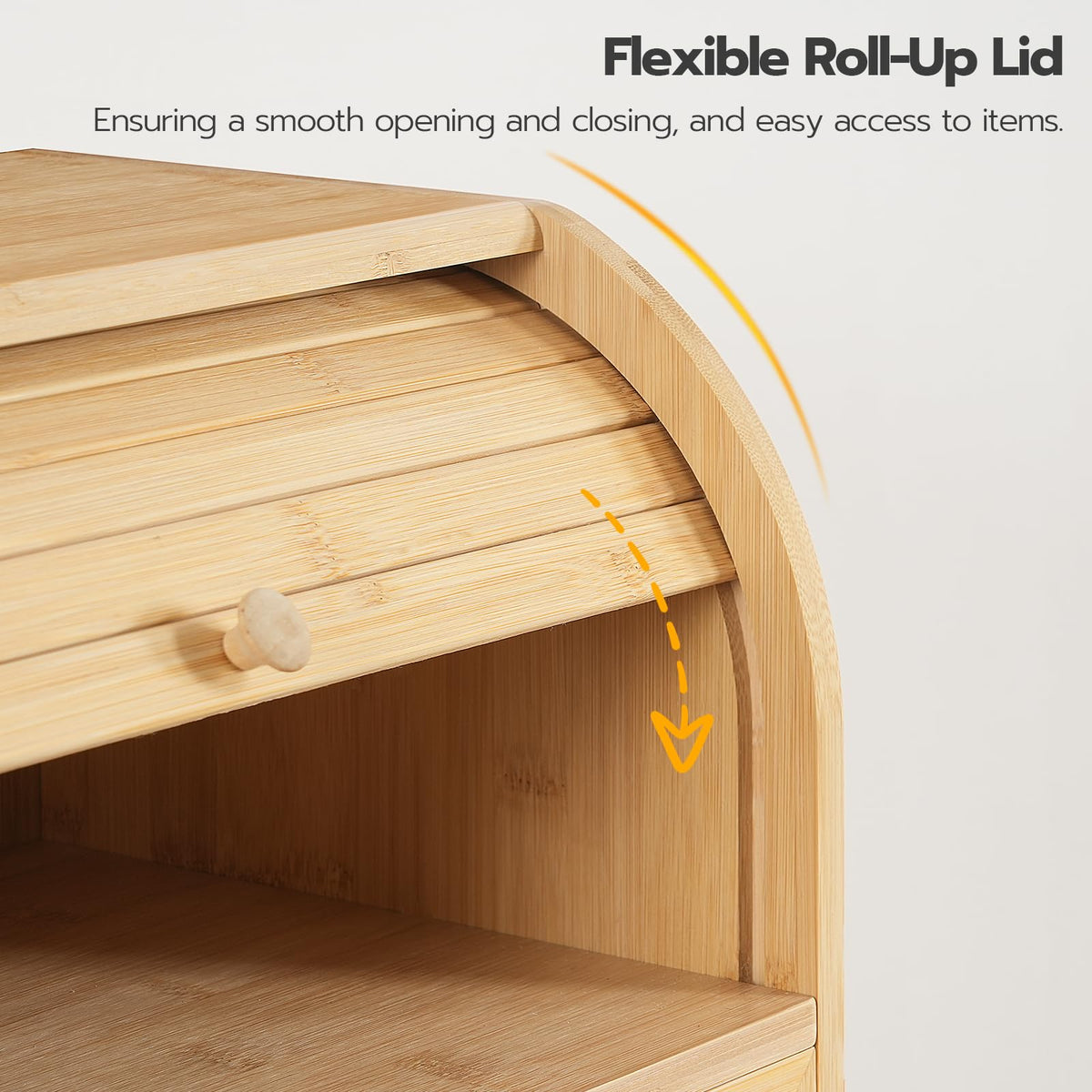 Bamboo 2 Tier Roll-Top Bread Box W556414