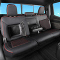 Faux Leather Seat Covers Full Set Black with Red Trim N5270