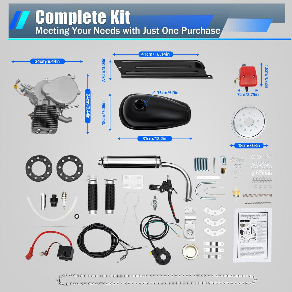 100CC 2 Stroke Bicycle Engine Kit with 44-Tooth Sprocket A672