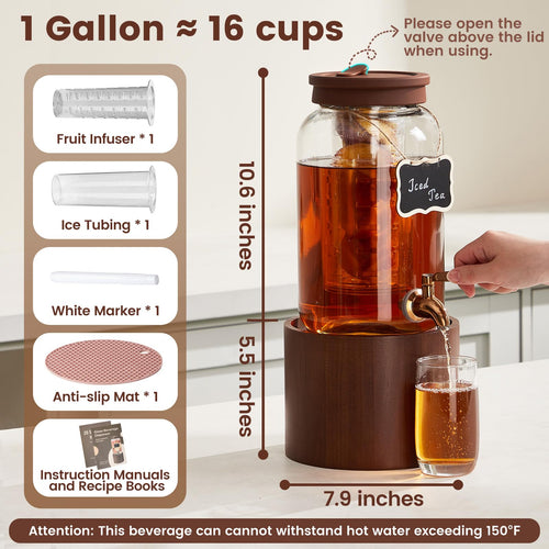 1 Gallon Glass Drink Dispenser D963896