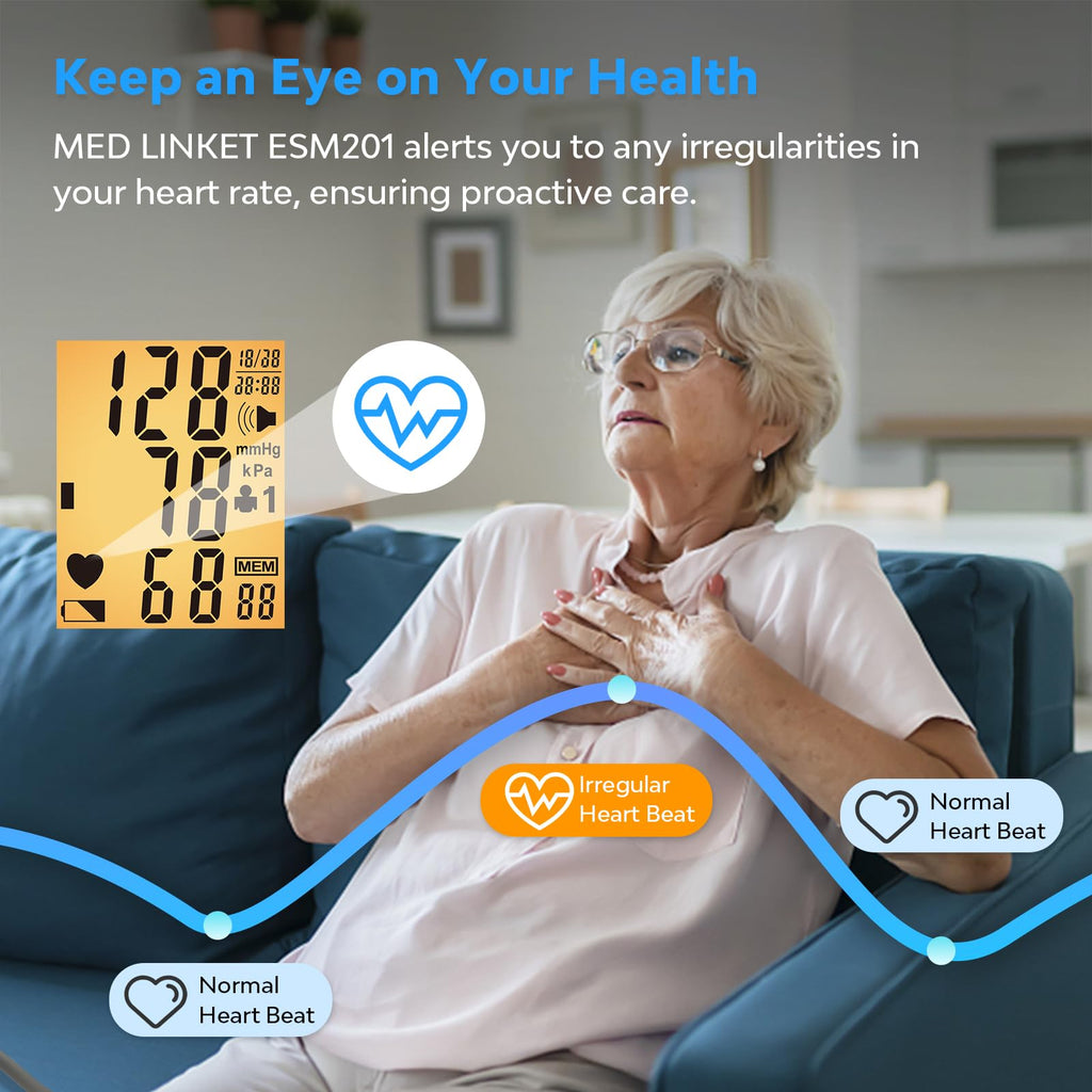 Blood Pressure Monitor with Adjustable Cuff and Backlit Display U905