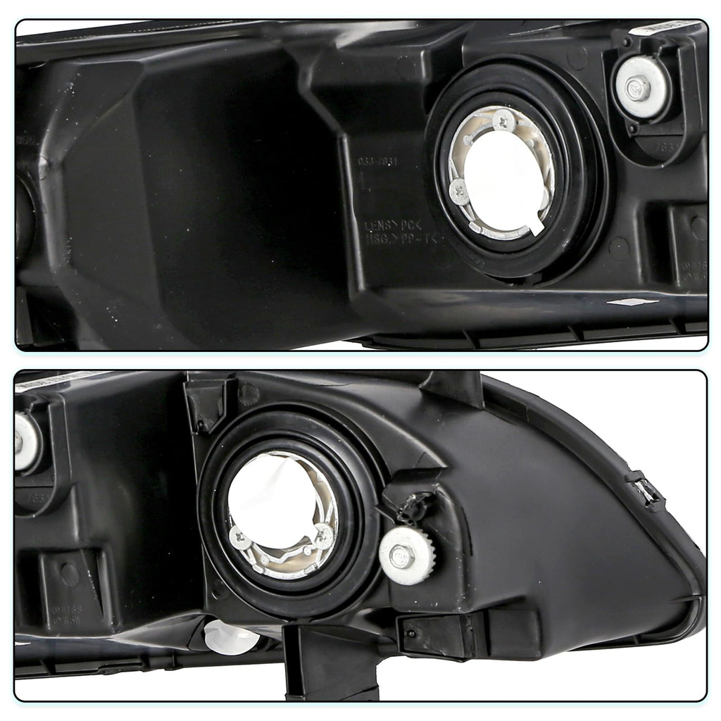 Headlight Assembly with Chrome Housing and Amber Reflector (L+R) A13116