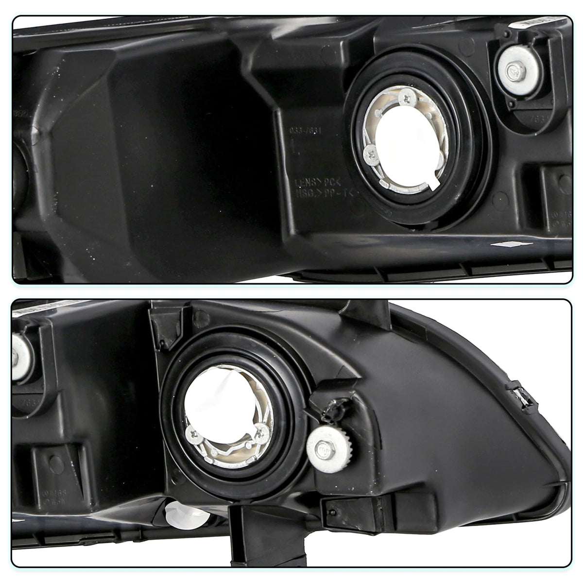 Headlight Assembly with Chrome Housing and Amber Reflector (L+R) A13116