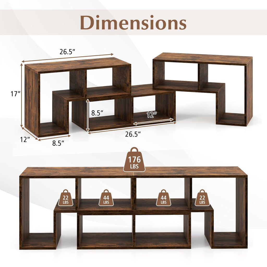 Brown 3-Piece TV Stand with Storage Cubes I42088