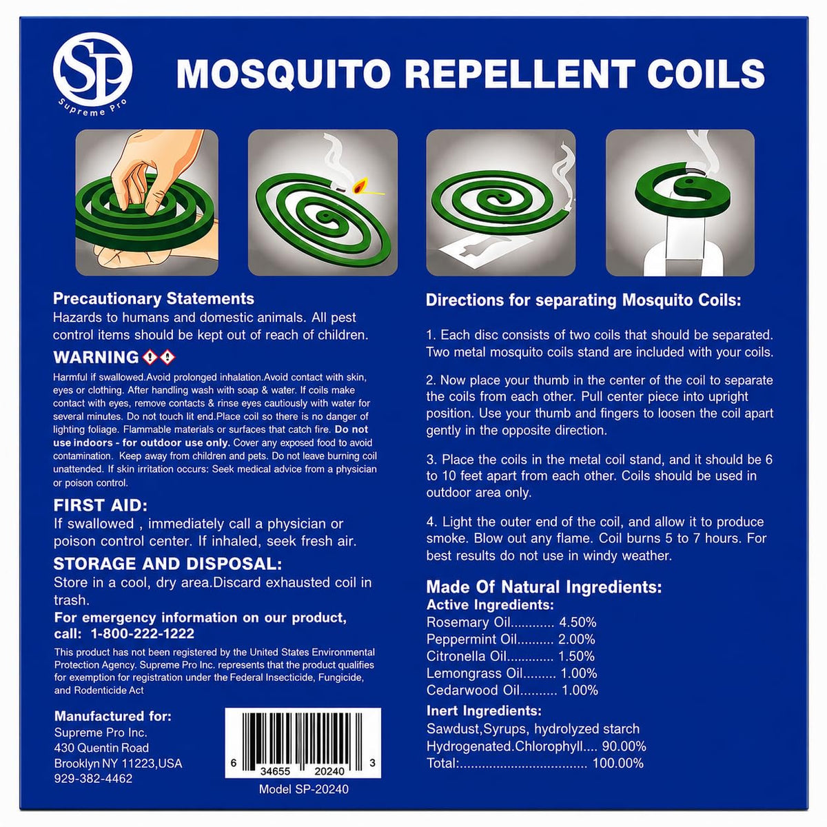 Mosquito Repellent Coils 20 Coils 8 Coil Stands K347714