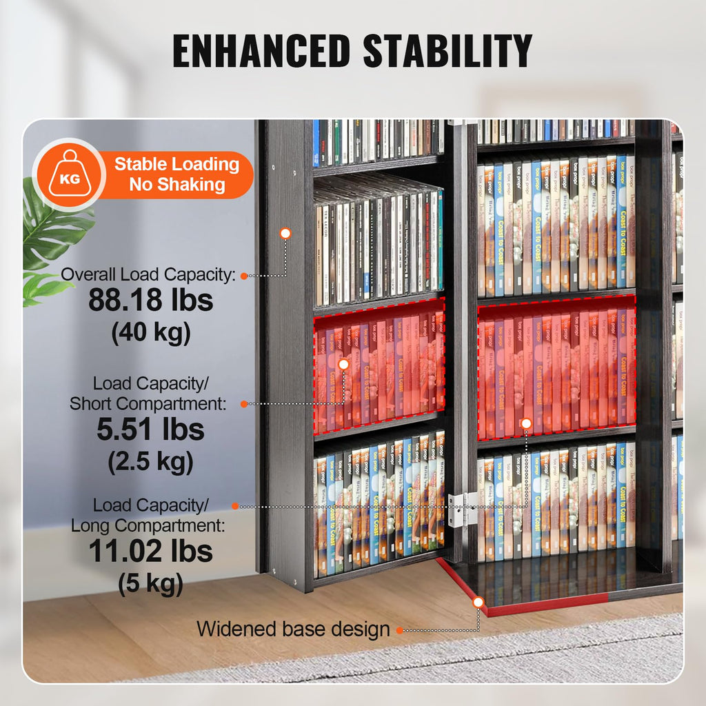 Espresso Media Storage Cabinet with Doors and Shelves S945097