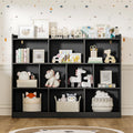 Black 3 Tier Wood Bookshelf U311896