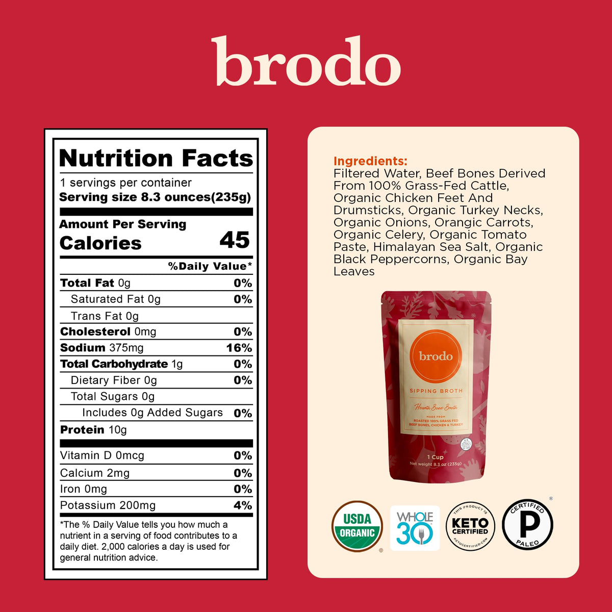 Bone Broth Single-Serve and 25 oz Classic Packs S1096