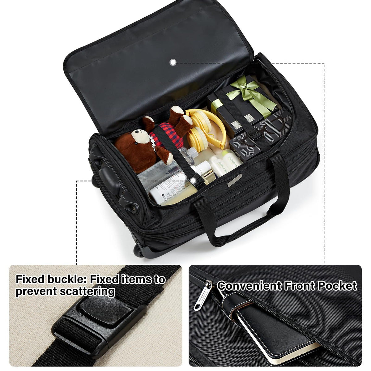 Expandable Carry On Luggage with Wheels Foldable Duffle Bag C39989