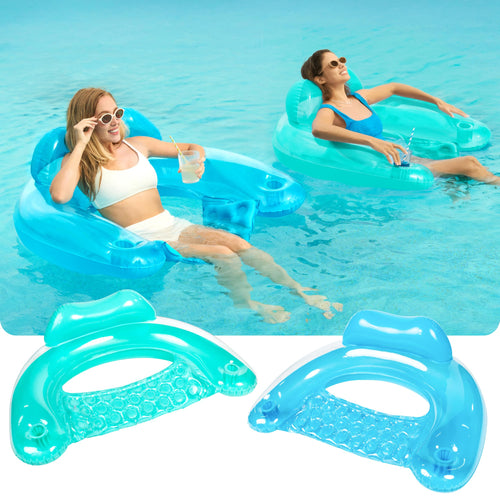 2 Pack Inflatable Pool Chairs with Cup Holders F335