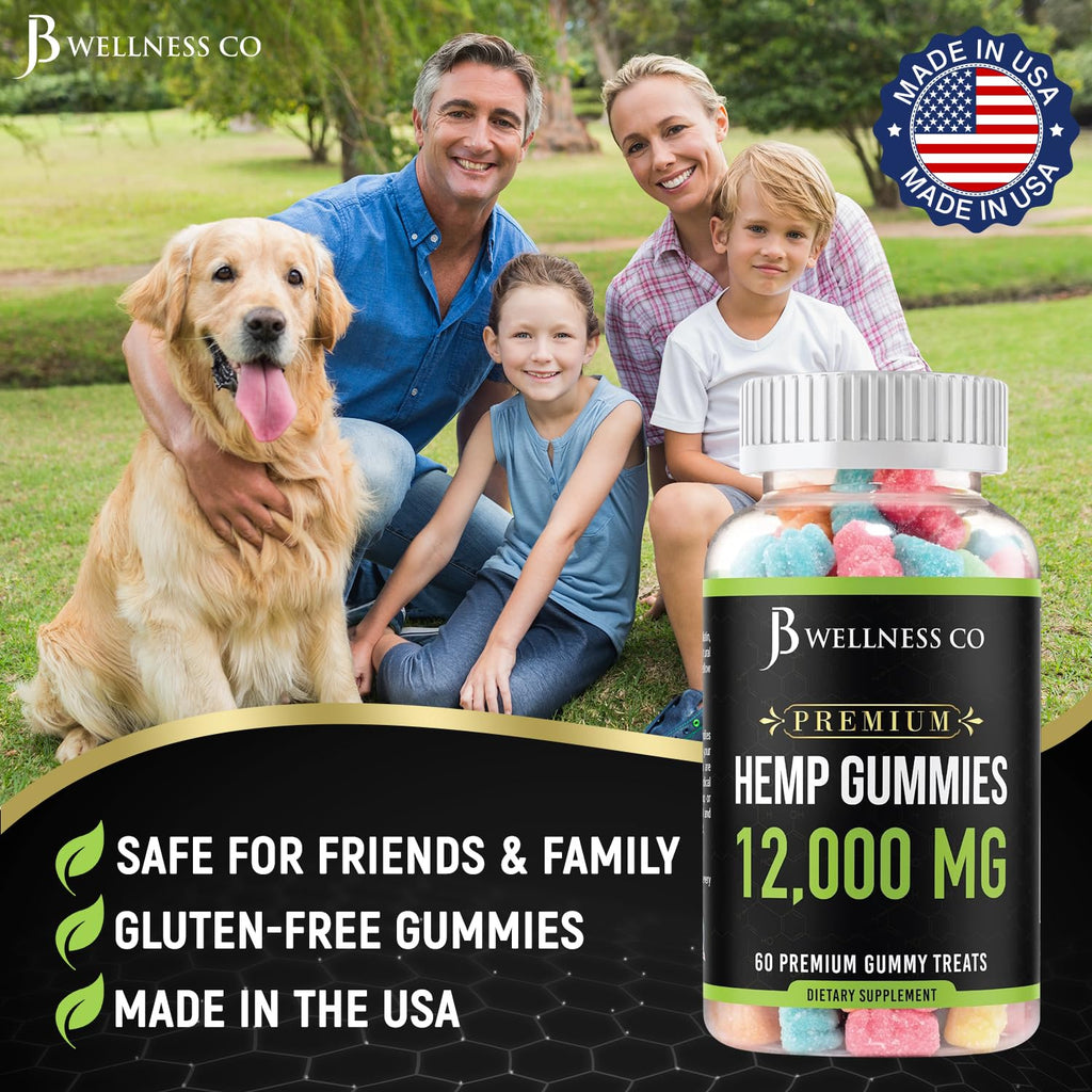 Hemp Gummies 12,000 Vitamins & Omega 3,6,9 120 Count M2012