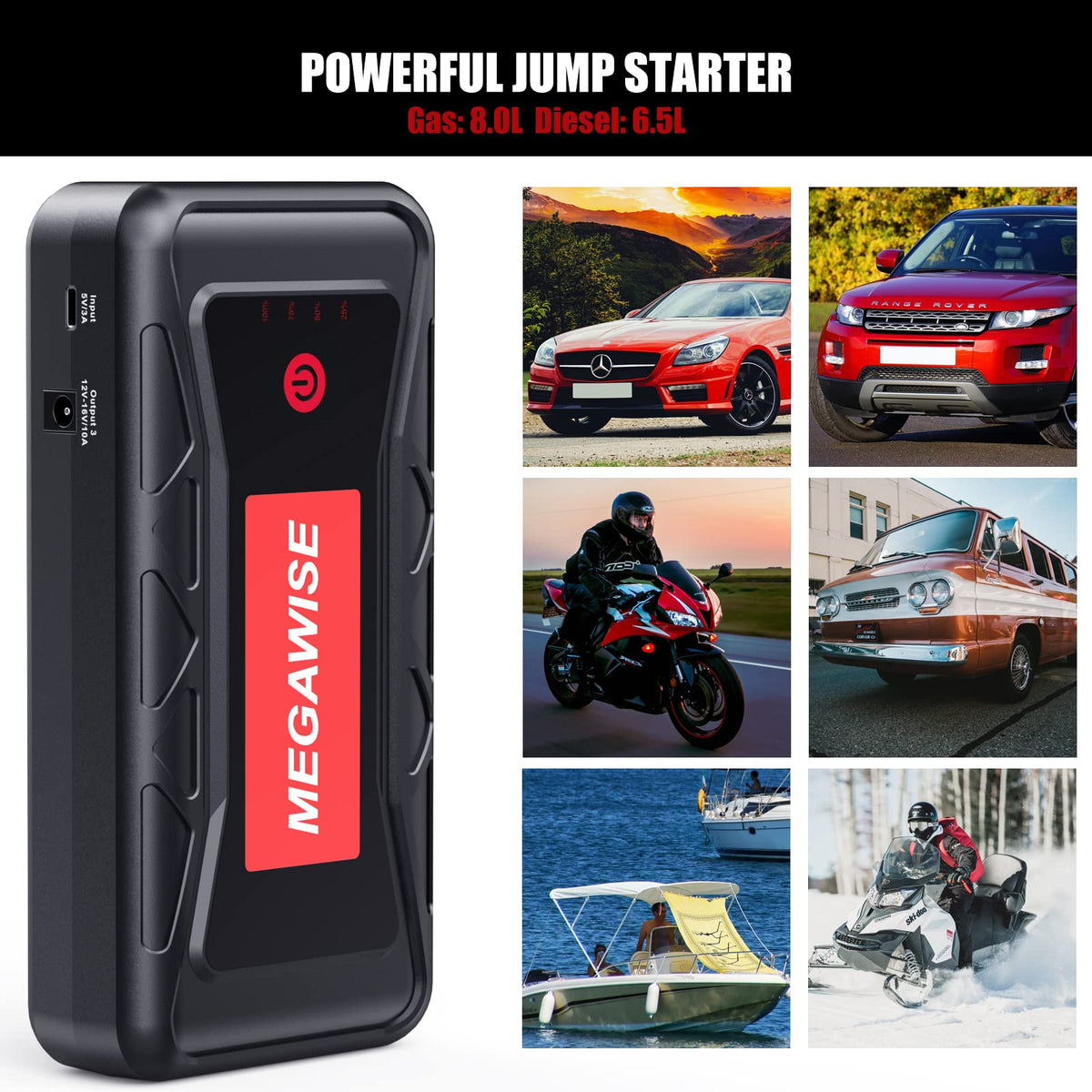 12V Jump Starter for 8.0L Gas/6.5L Diesel Engines C917