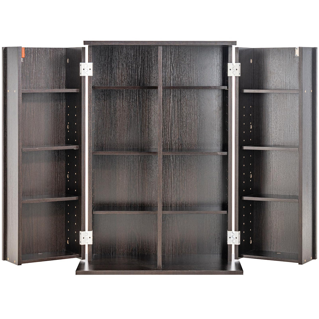 Espresso Media Storage Cabinet with Doors and Shelves S945097