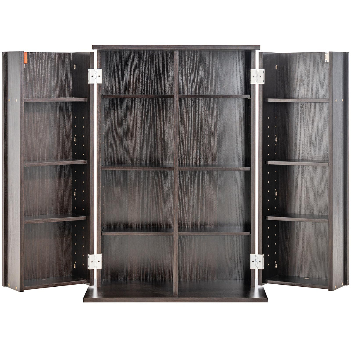 Espresso Media Storage Cabinet with Doors and Shelves S945097
