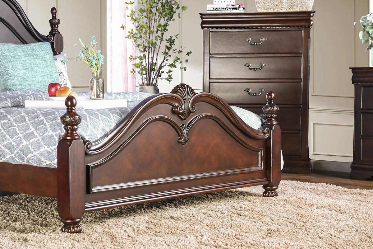 Cherry Wood Low Post Bed California King F213928
