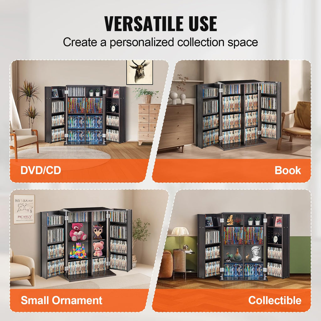 Espresso Media Storage Cabinet with Doors and Shelves S945097