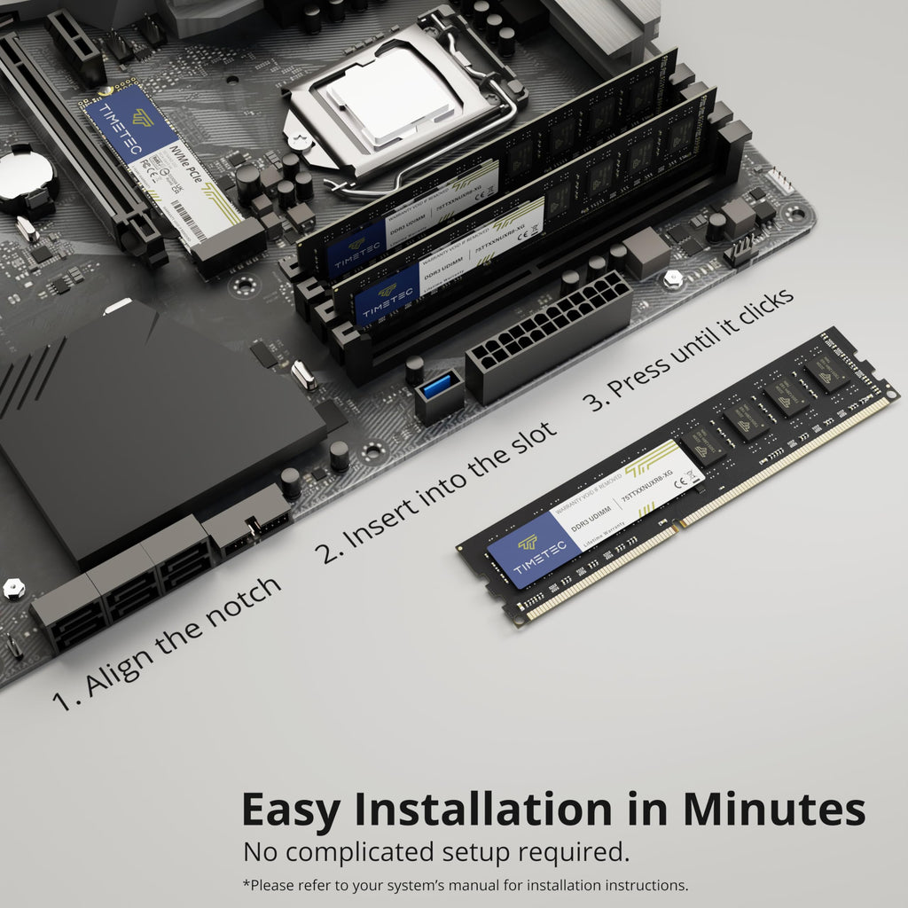 8GB DDR3L DDR3 1600MHz Non-ECC Unbuffered 240 Pin UDIMM Desktop Memory RAM Module Y53704