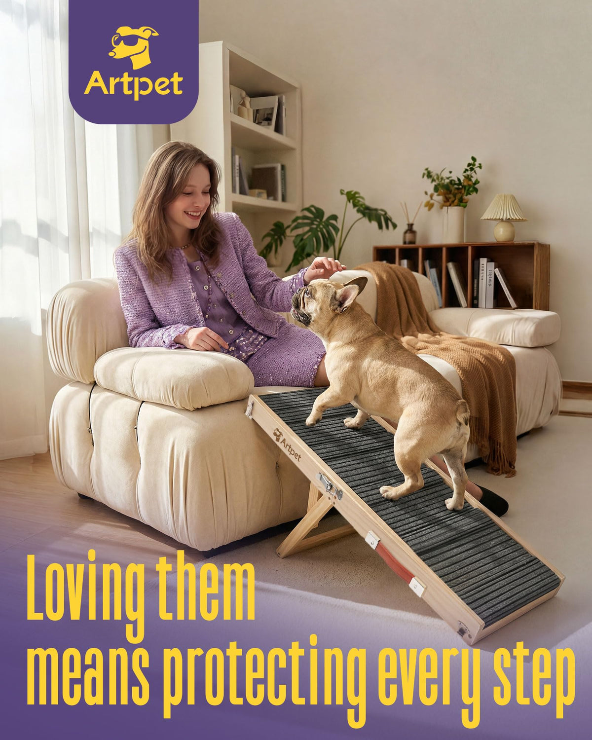 Adjustable Wooden Dog Ramp Q25125