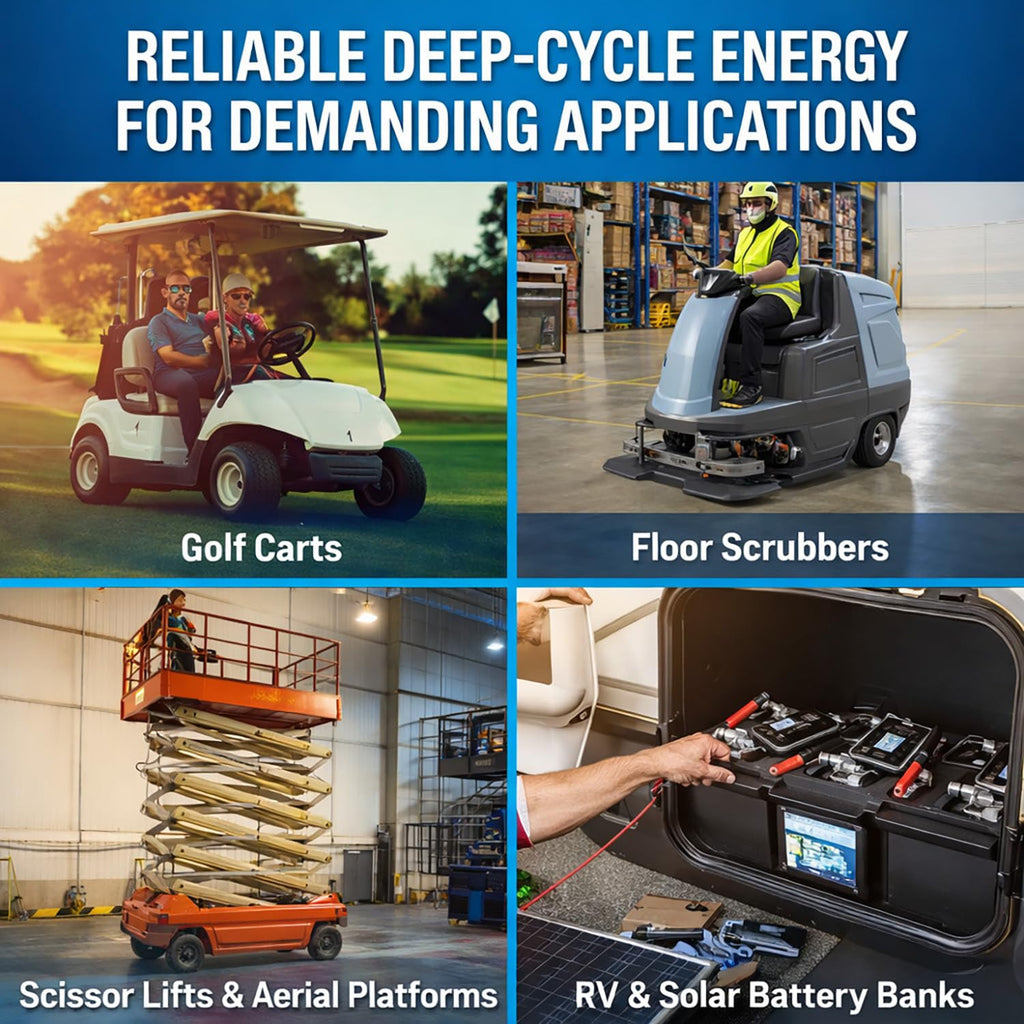 6V 210AH Dual Terminal SLA Deep Cycle Battery 4 Pack K334