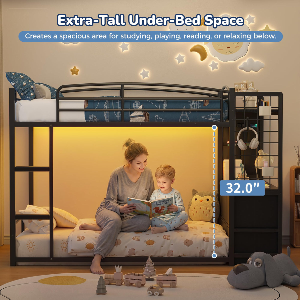 Twin Over Twin Bunk Bed with 6 Storage Drawers I44565