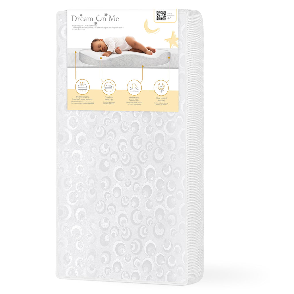 2-in-1 Portable Mini Crib Mattress T29039