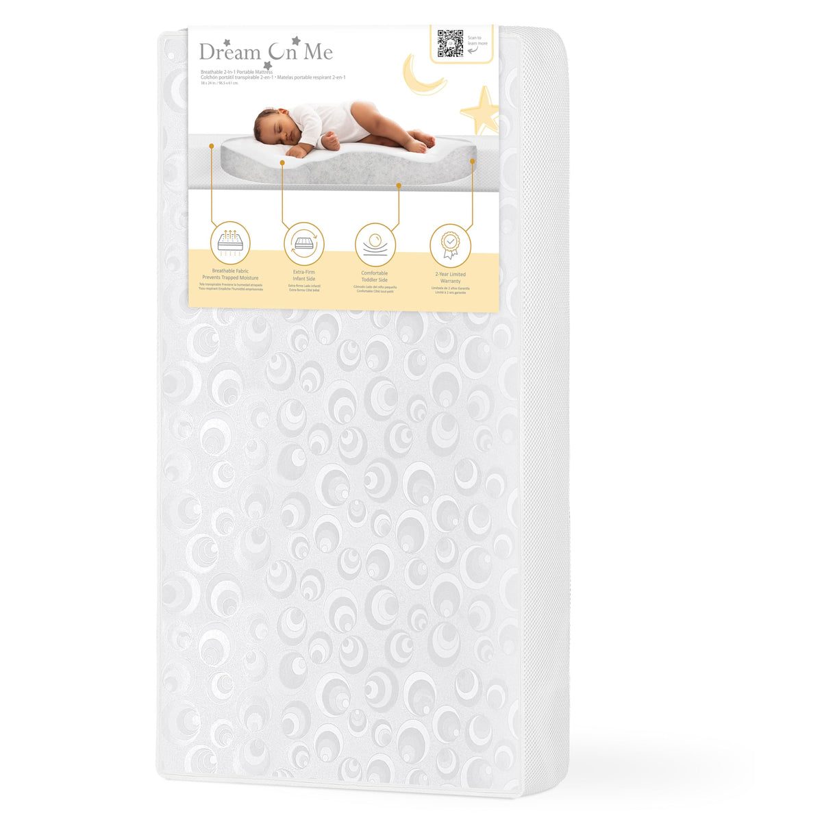 2-in-1 Portable Mini Crib Mattress T29039