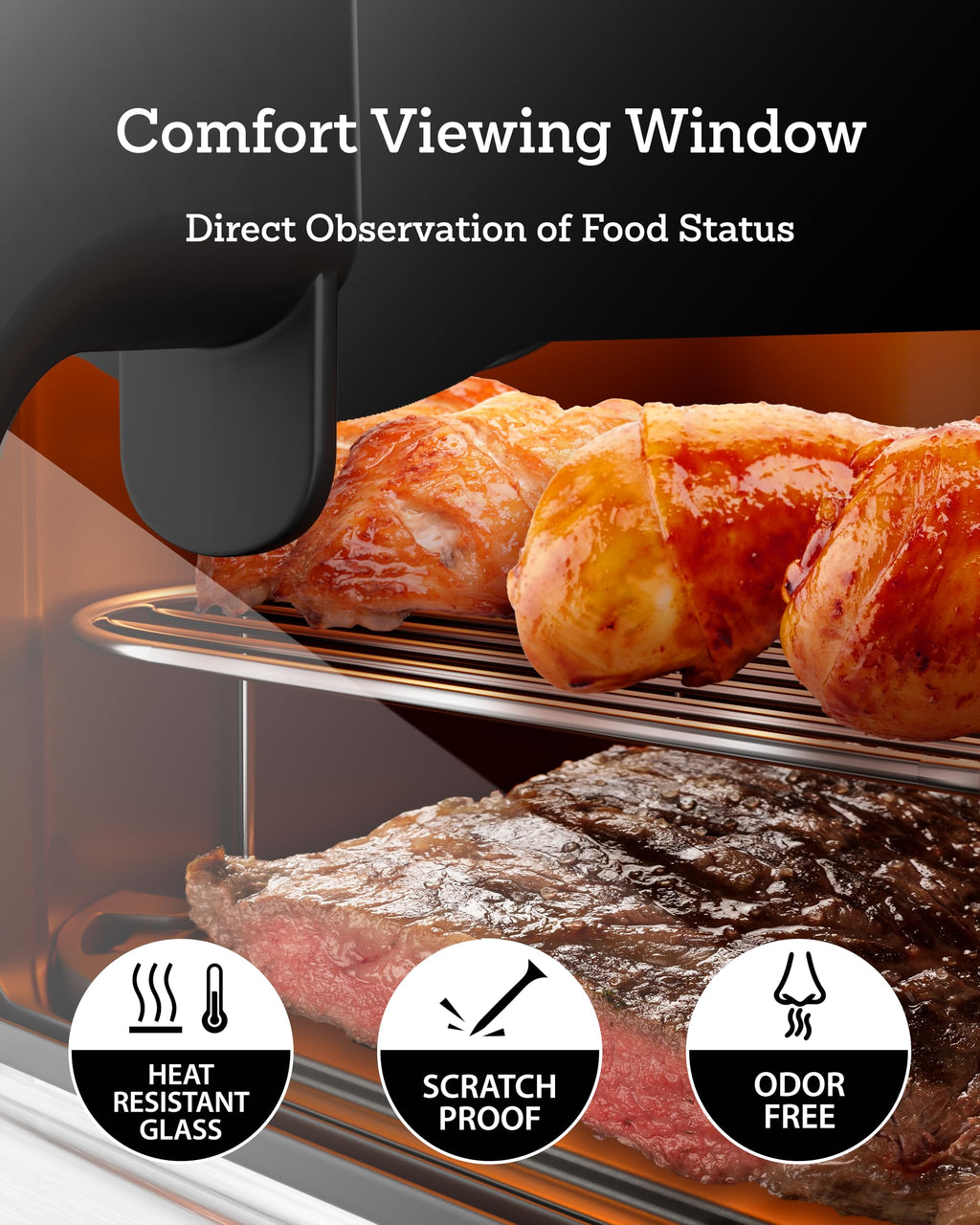 6Qt Stainless Steel Air Fryer L856