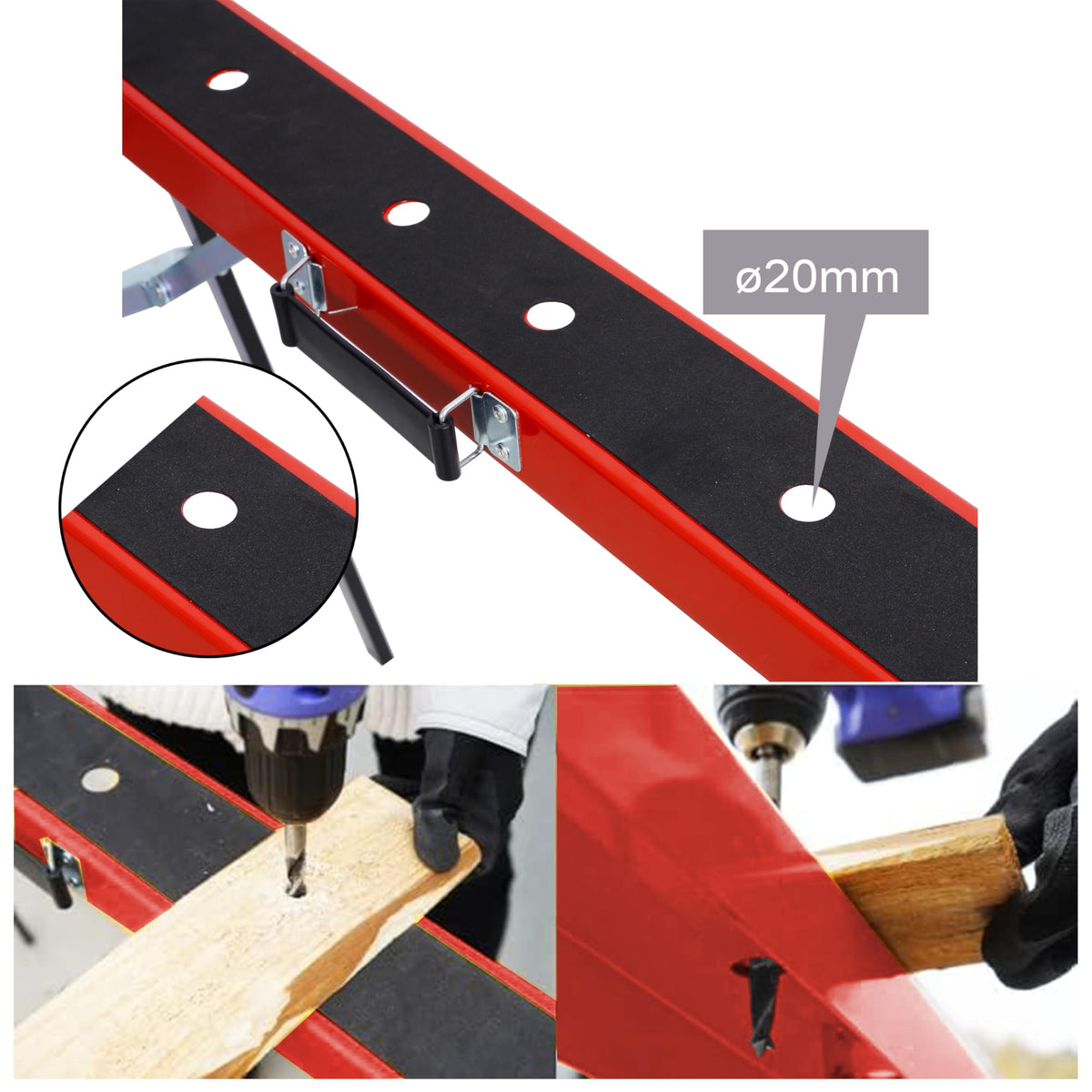 2 Pack Folding Steel Saw Horses 550lb Load Capacity M224982
