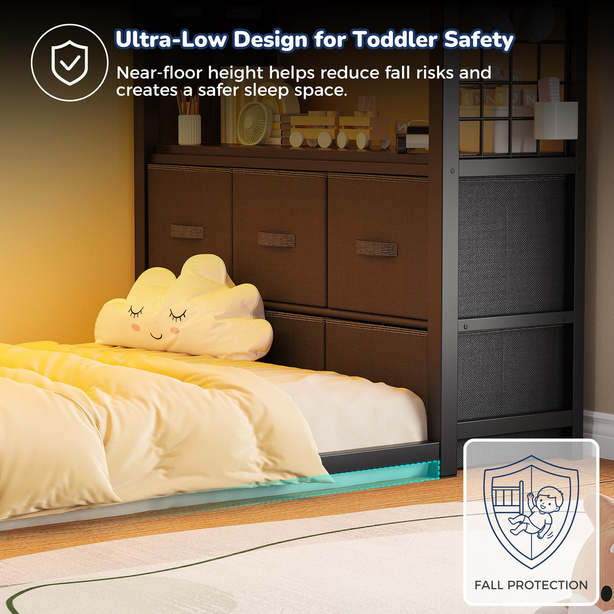 Twin Over Twin Bunk Bed with 6 Storage Drawers I44565