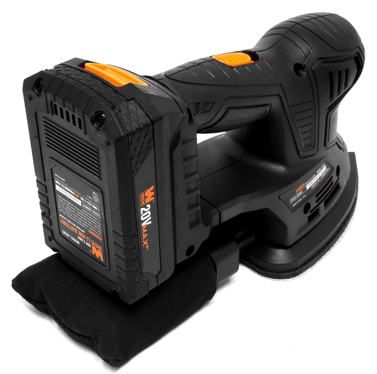 Cordless Palm Sander with 20V Max 2.0 Ah Lithium-Ion Battery and Charger I758
