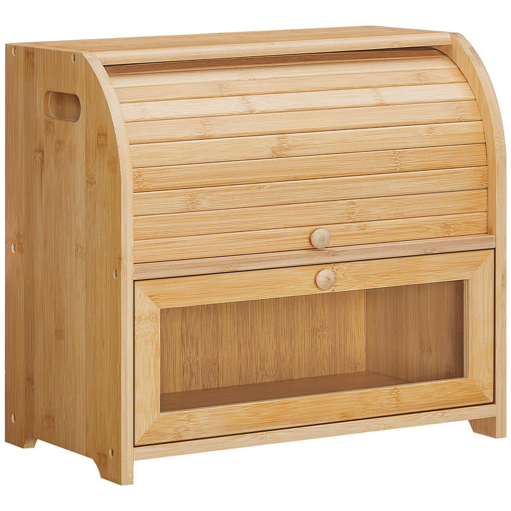 Bamboo 2 Tier Roll-Top Bread Box W556414