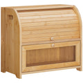 Bamboo 2 Tier Roll-Top Bread Box W556414